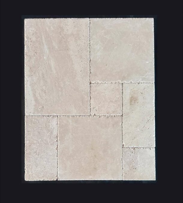 Ivory Light Classic Travertine Honed Chiseled Natural Tile Paver Stone Atlas Supplier Cheltenham