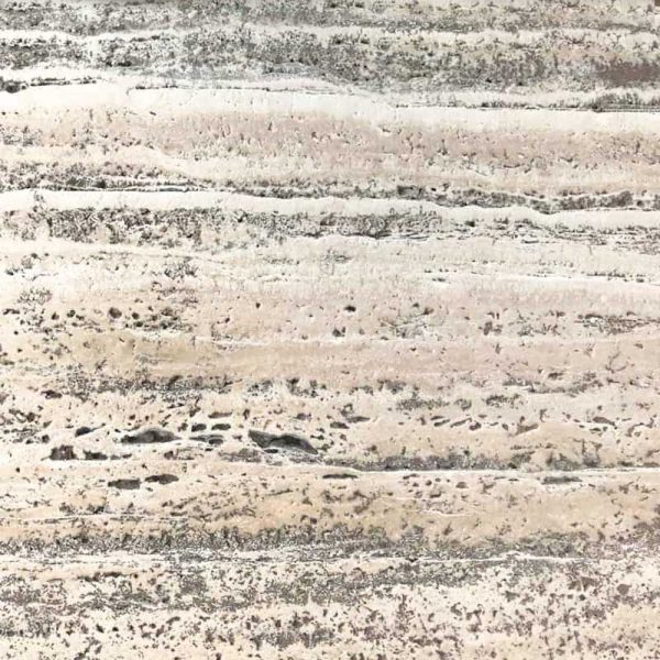 A lovely natural travertine vein tile with creamy background and black vein in honed finish. An excellent choice for luxury design and interiors. Travertine wholesaler; Atlas Tile and Stone.