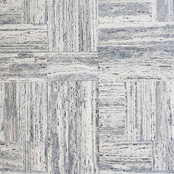 A unique raw finish silver travertine with medium gray vein. Popular choice of interior designers, architectures & builders. High end travertine tile supplier; Atlas Tile and Stone.